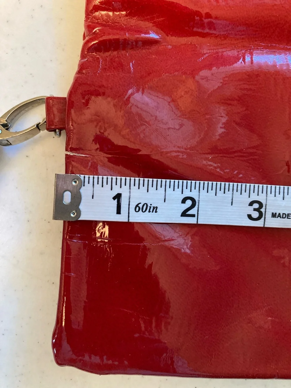 VTG Red Patent Wristlet Clutch with Stud & Grommet Detail - Picture 7 of 10